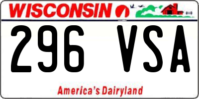 WI license plate 296VSA
