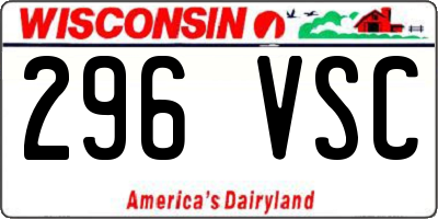 WI license plate 296VSC