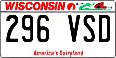 WI license plate 296VSD