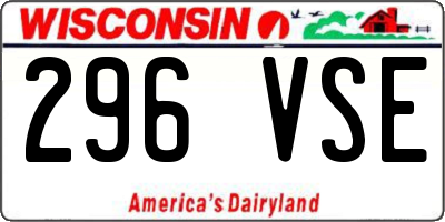 WI license plate 296VSE