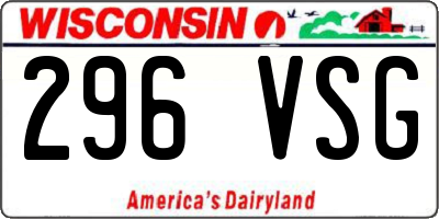 WI license plate 296VSG