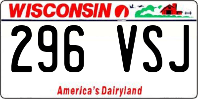 WI license plate 296VSJ