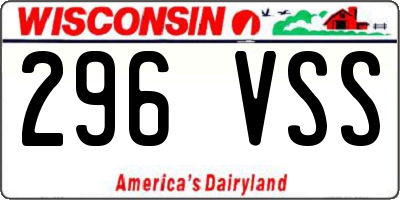 WI license plate 296VSS
