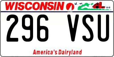 WI license plate 296VSU