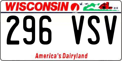 WI license plate 296VSV