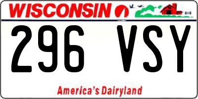 WI license plate 296VSY