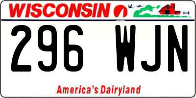 WI license plate 296WJN