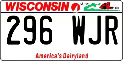 WI license plate 296WJR