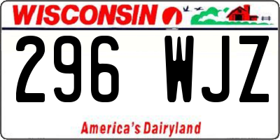 WI license plate 296WJZ