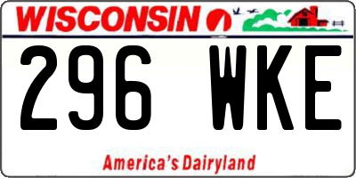 WI license plate 296WKE