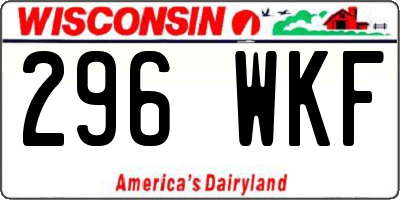 WI license plate 296WKF
