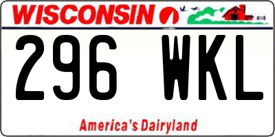 WI license plate 296WKL