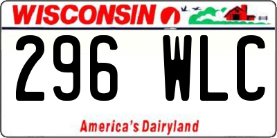 WI license plate 296WLC