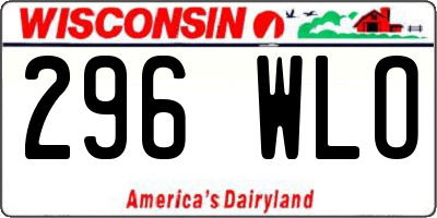WI license plate 296WLO