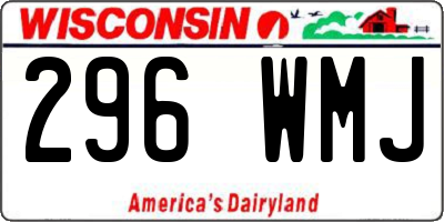 WI license plate 296WMJ