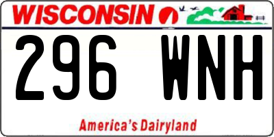 WI license plate 296WNH