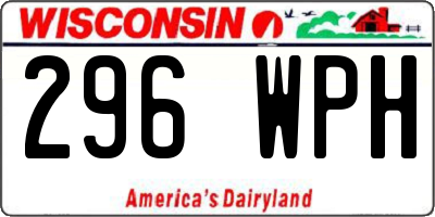 WI license plate 296WPH
