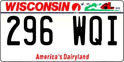 WI license plate 296WQI