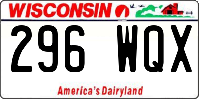 WI license plate 296WQX