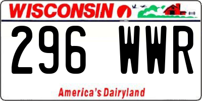 WI license plate 296WWR