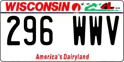 WI license plate 296WWV