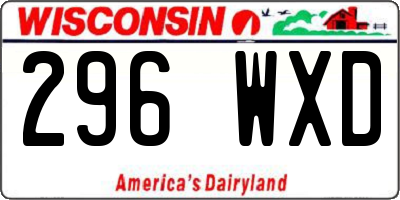 WI license plate 296WXD
