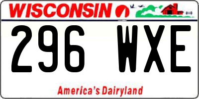 WI license plate 296WXE