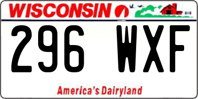 WI license plate 296WXF