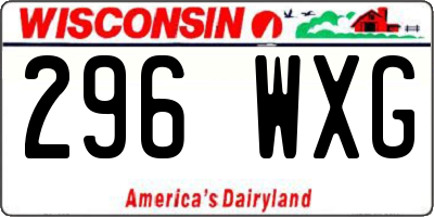 WI license plate 296WXG