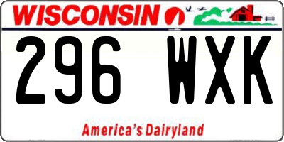 WI license plate 296WXK