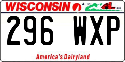 WI license plate 296WXP