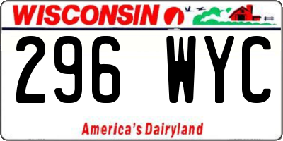 WI license plate 296WYC
