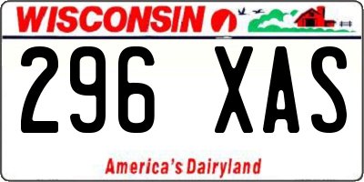 WI license plate 296XAS