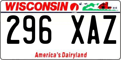 WI license plate 296XAZ