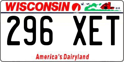 WI license plate 296XET