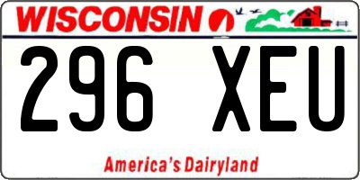 WI license plate 296XEU