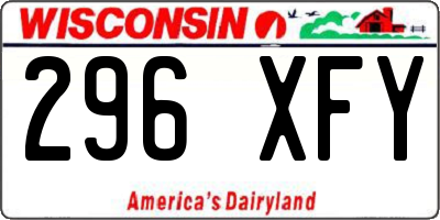 WI license plate 296XFY