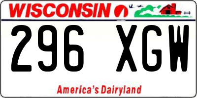WI license plate 296XGW