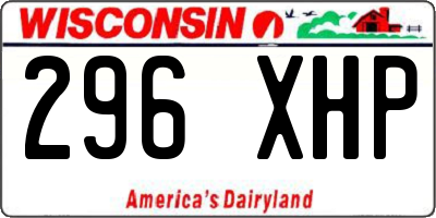 WI license plate 296XHP