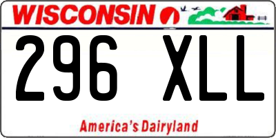 WI license plate 296XLL