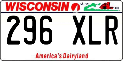 WI license plate 296XLR