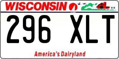 WI license plate 296XLT