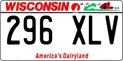 WI license plate 296XLV
