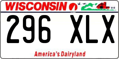 WI license plate 296XLX