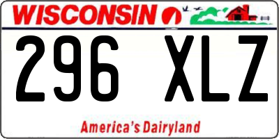 WI license plate 296XLZ