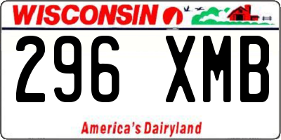 WI license plate 296XMB