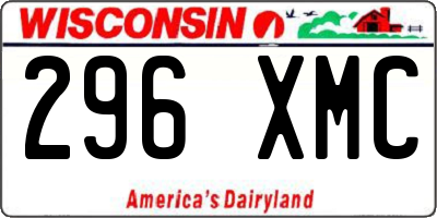 WI license plate 296XMC