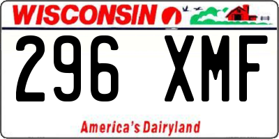 WI license plate 296XMF