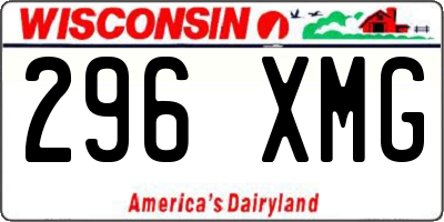 WI license plate 296XMG