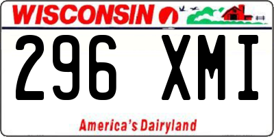 WI license plate 296XMI